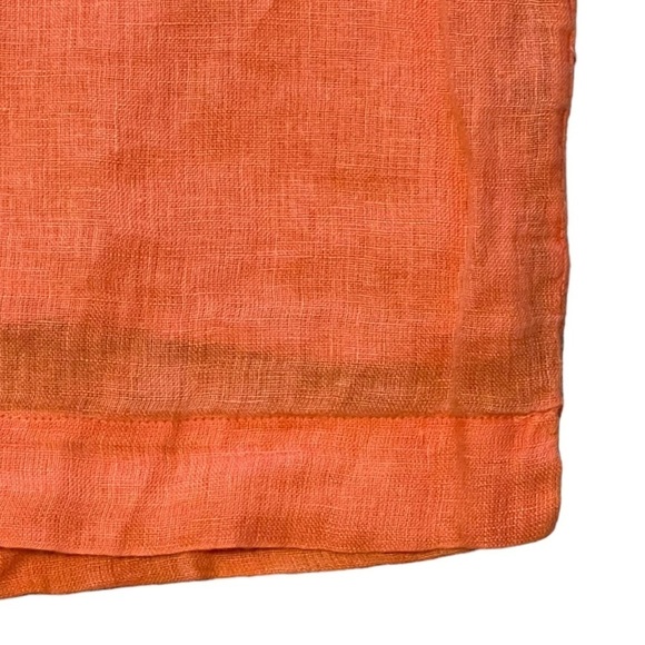 Artisan NY sleeveless button down orange 100% linen dress with pockets - Picture 6 of 11